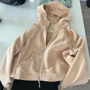 Lululemon scuba full zip oversized jacket - size XS/S, tan